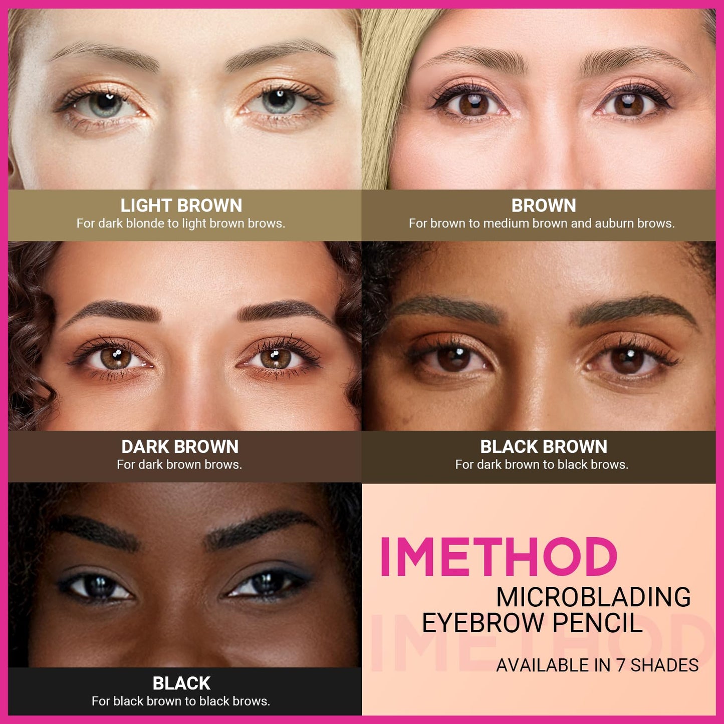iMethod Microblading Eyebrow Pencil - Eyebrow Pen 2-in-1 Dual-Ended Brow Pencil with 3 Fork-Tip Applicator & Precise Brush-Tip Creates Natural-Looking Brows, Stay on All Day, Dark Grey