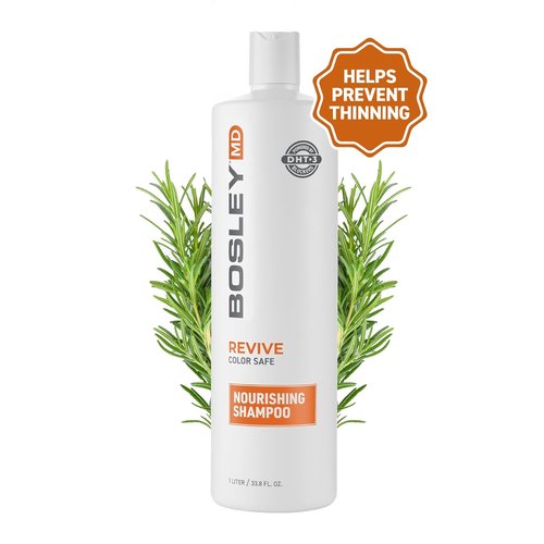 BosleyMD BosRevive Nourishing Shampoo for Thinning Hair - DHT Blocker, Sulfate-Free Vegan Formula with Biotin & Rosemary - 33.8 Fl Oz