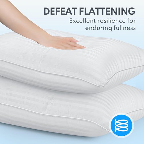 Regine Switzerland King Size Bed Pillows - Breathable Down Alternative Set of 2 for All Sleep Positions