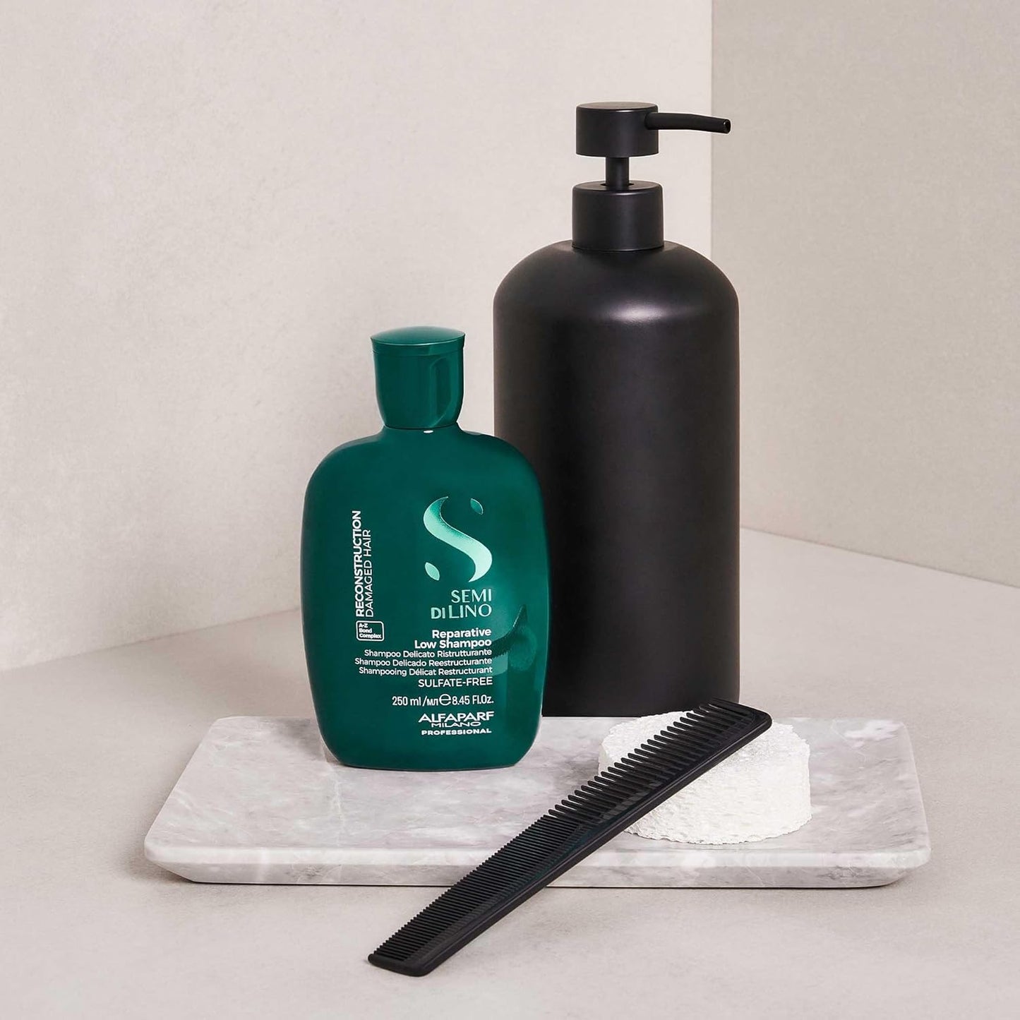 ALFAPARF MILANO Semi Di Lino Reconstruction Bond Repair Shampoo - Sulfate-Free, Color-Safe Formula for Damaged Hair - Restores Fiber & Elasticity