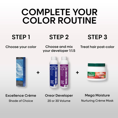 L'Oréal Technique Excellence Crème Permanent Hair Color - Long-Lasting Hair Dye, Rich Formula With No-Drip Application, Superb Gray Coverage, Lghtst Nat Blonde