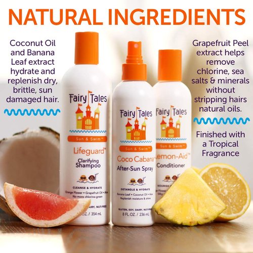 Fairy Tales Swim Shampoo & Conditioner Set - 32oz Each | Natural Chlorine Removal for Kids | Paraben-Free & Sulfate-Free