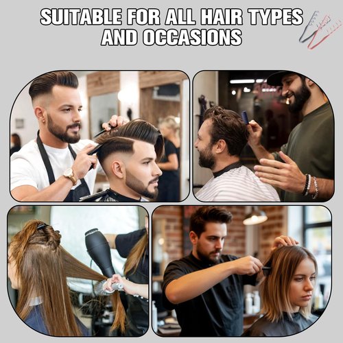 Texture Comb, Volumizing Wide-Tooth Hair Styling Comb, Fluffy Styling Combs, Fringe Parting Brush for Most Hair Types, Creates Fluffy & Layered Hairstyle for Women & Men (Grey)