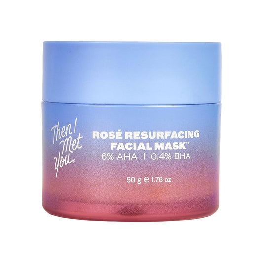 Then I Met You Rosé Resurfacing Facial Mask - Nourishing & Brightening Korean AHA/BHA Mask | 1.76 oz