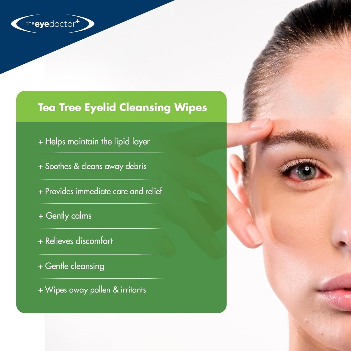 The Eye Doctor Tea Tree Oil Eyelid Wipes - 40 Single-Use Wipes for Daily Eye Care - Soothing & Refreshing Cleanser
