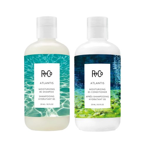 R+Co Atlantis Moisturizing B5 Shampoo and Conditioner Set – Deep Hydration & Repair for Dry, Damaged, Tired Hair – Restores Moisture, Softness & Shine – Vegan & Sulfate-Free – 8.5oz (Pack of 2)