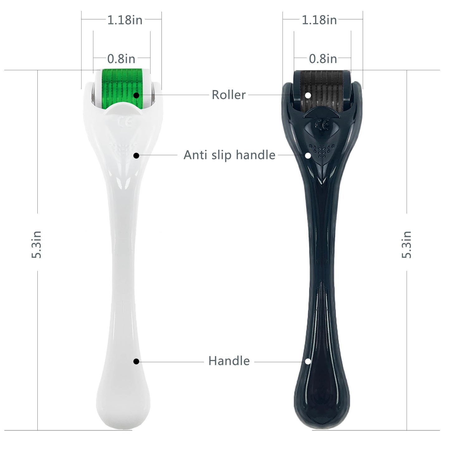 Rwotlls Derma Roller Microneedling Roller for Face - 0.25mm (Black+White)