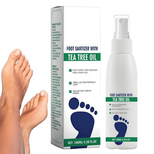 Foot Sanitizer Spray with Tea Tree Oil, Foot and Nail Care Serum, with Natural Tea Tree Oil and Aloe Vera Feet Spray, Nail Solution and Foot Sanitizer Spray with Tea Tree Oil (1pc)