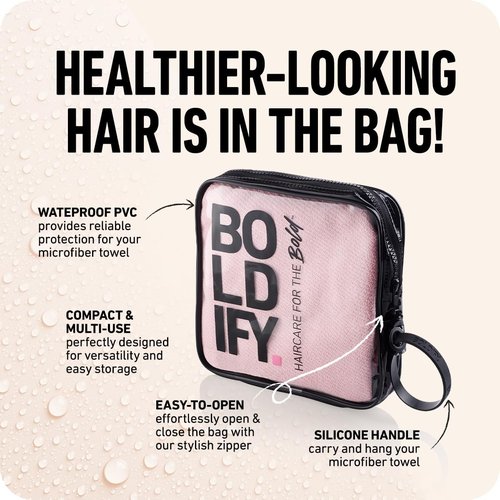 Boldify Quick Dry Microfiber Towel Wrap for Women | Anti-Frizz Plopping Turban - Pink