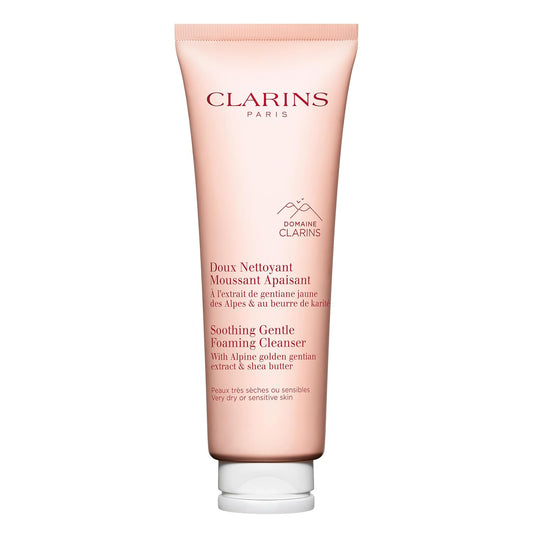 Clarins Soothing Foaming Face Cleanser - Gentle Formula with Nourishing Shea Butter | Soap-Free for Sensitive Skin