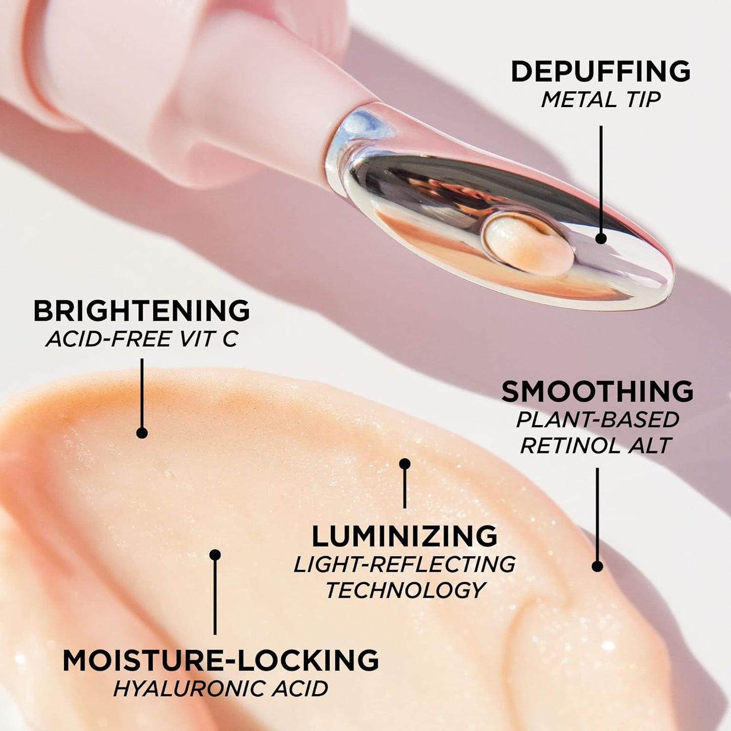 BeautyBio The Eyelighter Concentrate - 2-in-1 Brightening Under-Eye Serum & Depuffing Tool