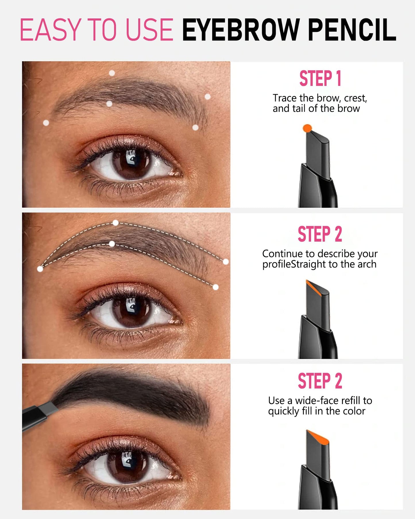 Yfulfill Black Eyebrow Pencil - Women's Waterproof Brow Pencils