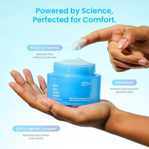 Glow Skin Hydro Cream - 72-Hour Deep Moisture & Barrier Support for Radiant Skin | Panthenol & Biopeptides | 80 ml / 2.70 fl. oz.