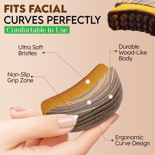 Lymphatic Contour Face Brush, Lymphatic Drainage Brush, Double Chin Reducer Lymphatic Drainage Massager Anti-Puffiness Ergonomic Facial Cleansing Brush for Sculpting