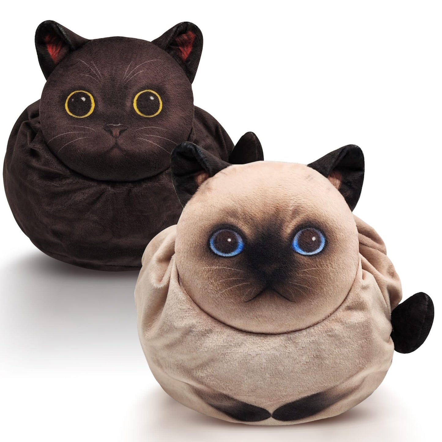 Openhahaha Drawstring Makeup Bag, Cat Makeup Bag, Travel Makeup Organizer, Cosmetic Pouch Bag, Cat Gift for Women, Lay Flat Makeup Bag Gifts for Cat Lovers(2-Pack)