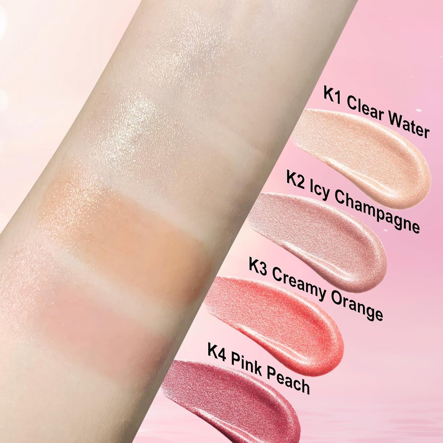 Skiennix Highlighter Stick Balm - Radiant Shimmer Glow for Face & Body, Jumbo Size (K1 Clear Water)