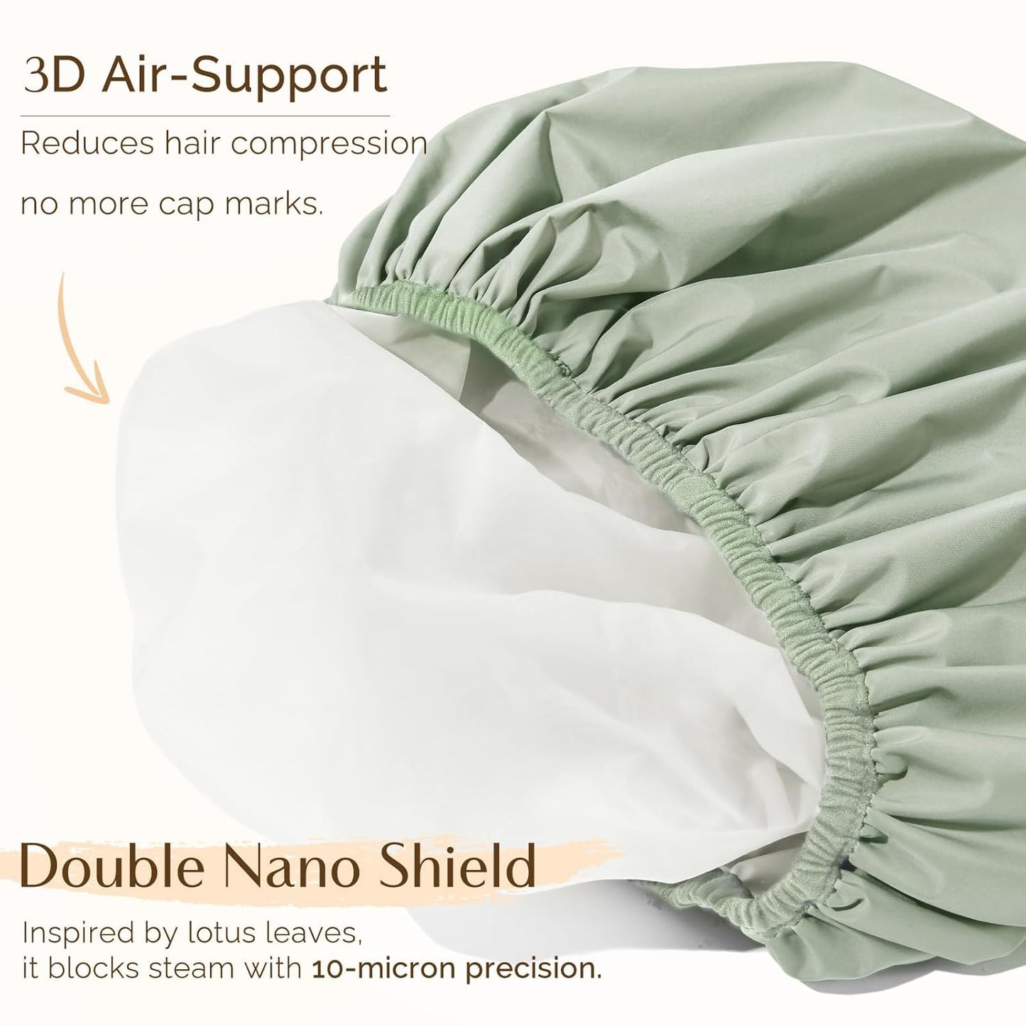 Yanibest Shower Cap - Reusable Waterproof Double Layer Design | Washable Hair Bonnet with Soft Non-Slip Band