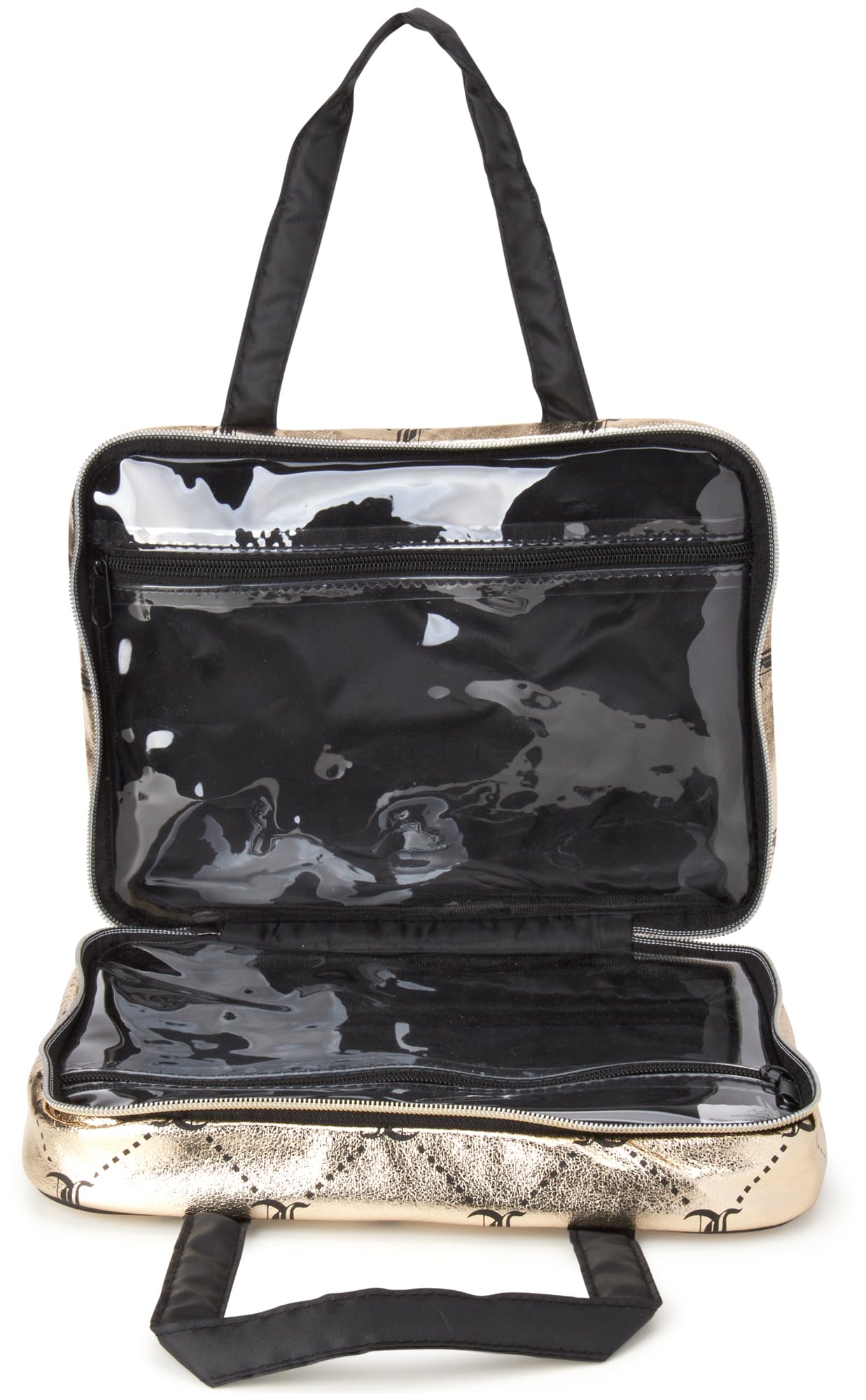 Juicy Couture Women's Cosmetics Bag - Hanging Travel Makeup and Toiletries Weekender Bag, Size One Size, Lattice Logo Print