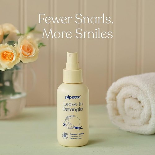 Pipette Leave-In Hair Detangler Spray - Silicone-Free Formula with Squalane | 4.4 Fl Oz for Kids