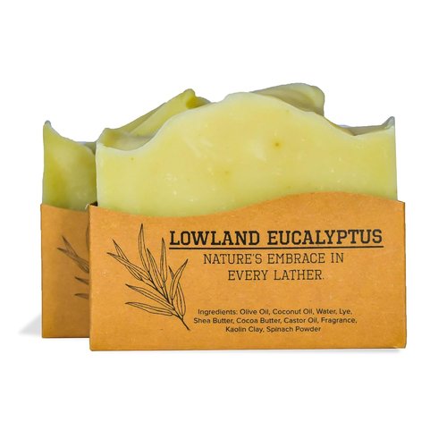 CompassSoap Lowland Eucalyptus Bar Soap - Natural Body & Face Soap for All | Gentle Lather, Paraben-Free | 5 oz, Pack of 2