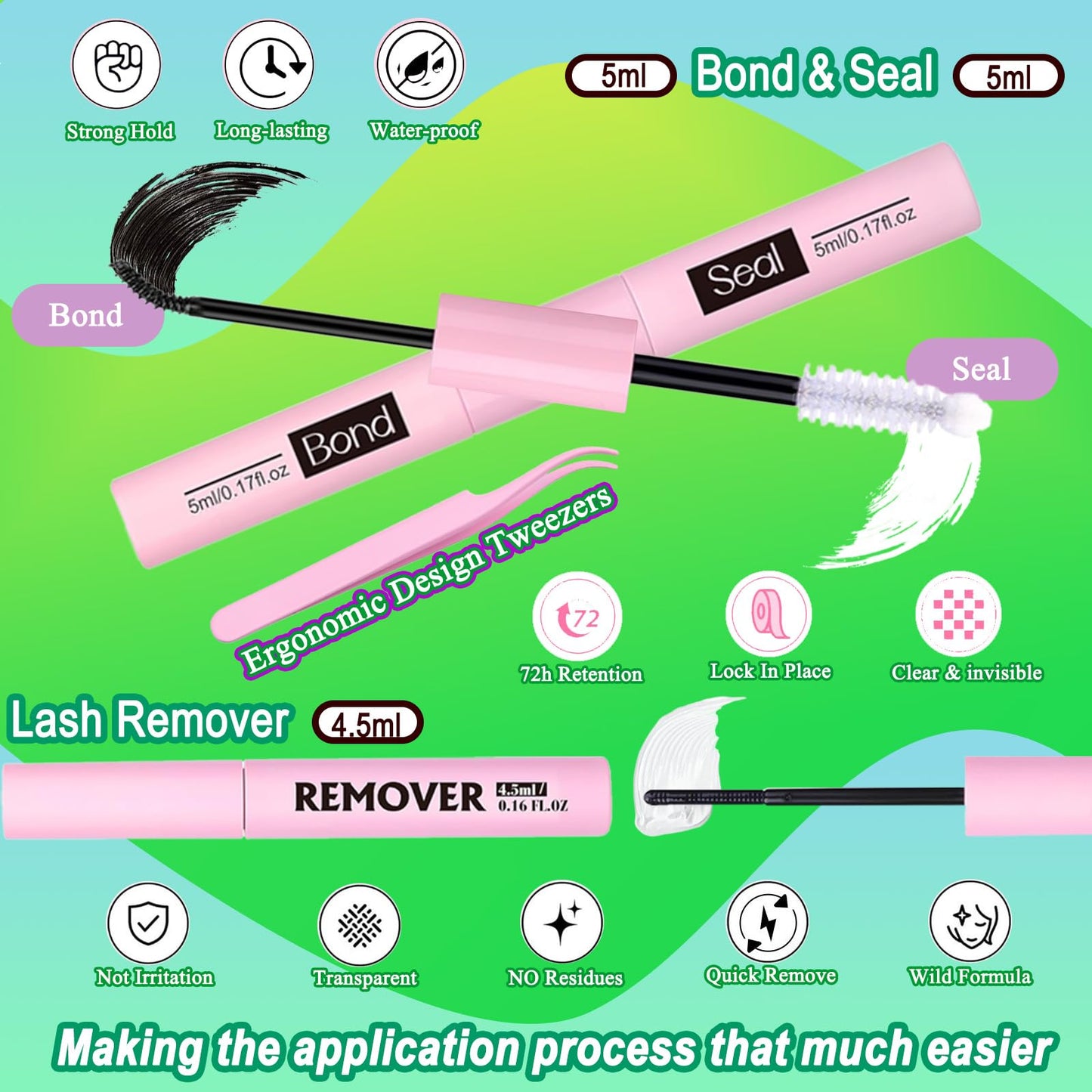 DAODER 20MM Lash Clusters Kit With Lash Remover Bond And Seal 280pcs 60D Thick Volume Fluffy Lash Extension Kit D Curl Easy to DIY At Home (Lash Clusters 60D)