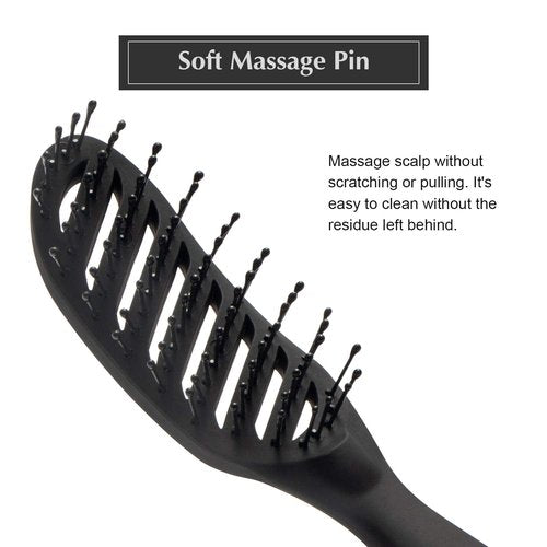 FIXBODY Curved Vent Hair Brush - Detangling Tool for Short, Thick Hair | Ideal for Blow Drying & Styling