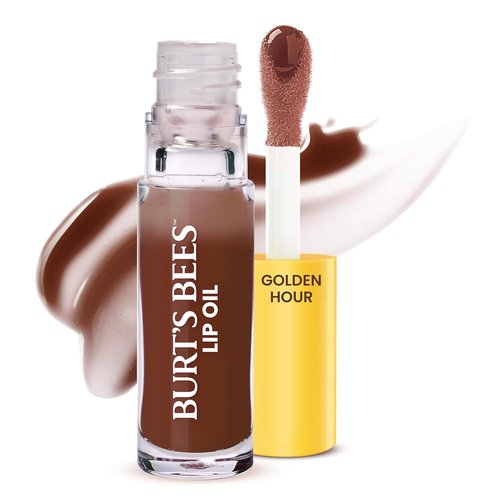 Burt's Bees Lip Oil - Golden Hour Hydration | Nourishing, Non-Sticky Formula with Jojoba Oil - 0.15 oz
