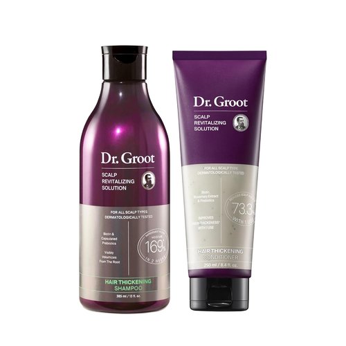Dr. Groot Thickening Shampoo & Conditioner Set - Biotin & Rosemary for Hair Loss Treatment | Scalp Repair