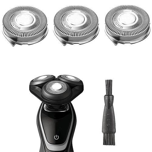 Philips SH50/52 Replacement Heads - Compatible with Series 5000 Electric Shaver | 3-Pack with Brush