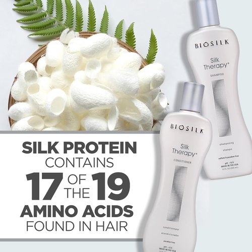 BioSilk Silk Therapy Duo Set - Shampoo & Conditioner for Shiny, Moisturized Hair | 12 Oz Each, Sulfate-Free & Cruelty-Free