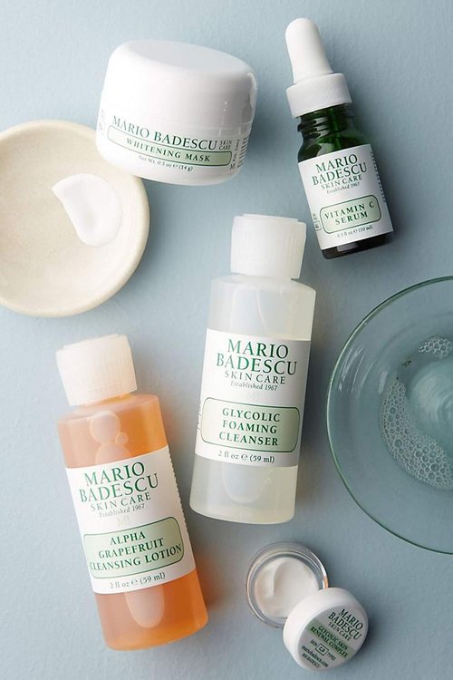 Mario Badescu The Brightening Kit, 5 Piece Kit With Glycolic Foaming Cleanser, Alpha Grapefruit Cleansing Lotion, Vitamin C Serum, Whitening Mask & Glycolic Skin Renewal Complex