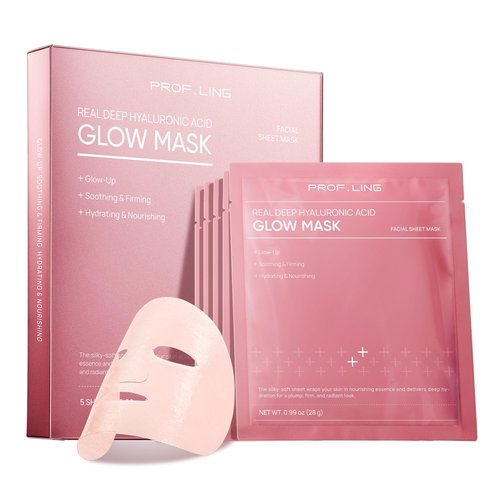 Real Deep Hyaluronic Acid Glow Mask - Korean Sheet Mask for Brightening & Firming Dry Skin | 28g x 5ea