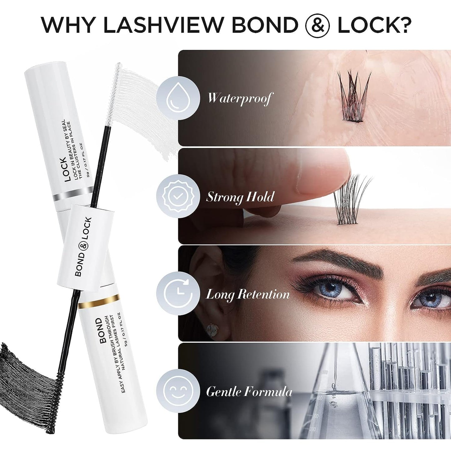 LASHVIEW Lash Extension Clusters - 168pcs Natural Look Lash Clusters Extensions with Waterproof Latex Free Bond and Seal Glue, 9-16mm Mix (56D)