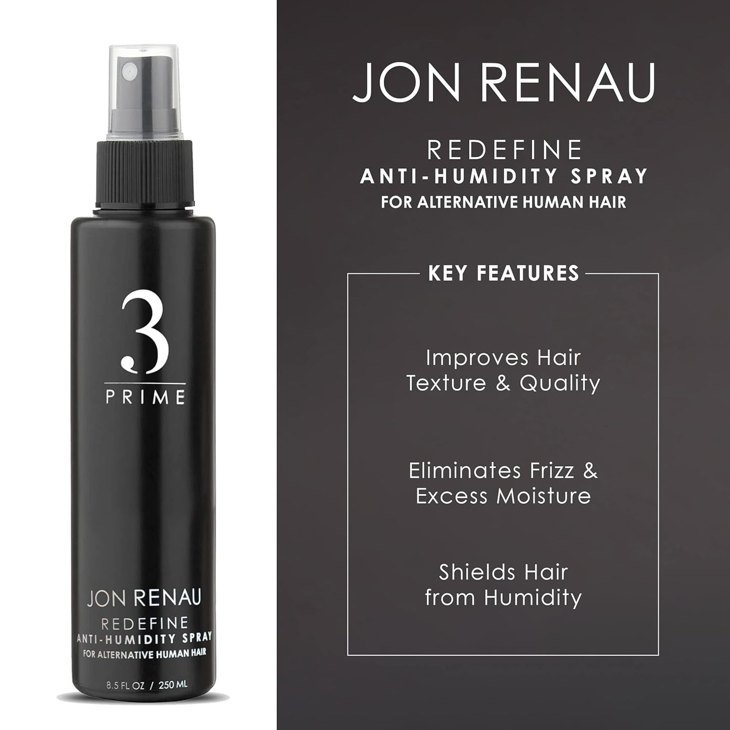 Jon Renau Anti-Humidity Hair Shield Spray | 8.5 Fl Oz for Frizz Control and Shine