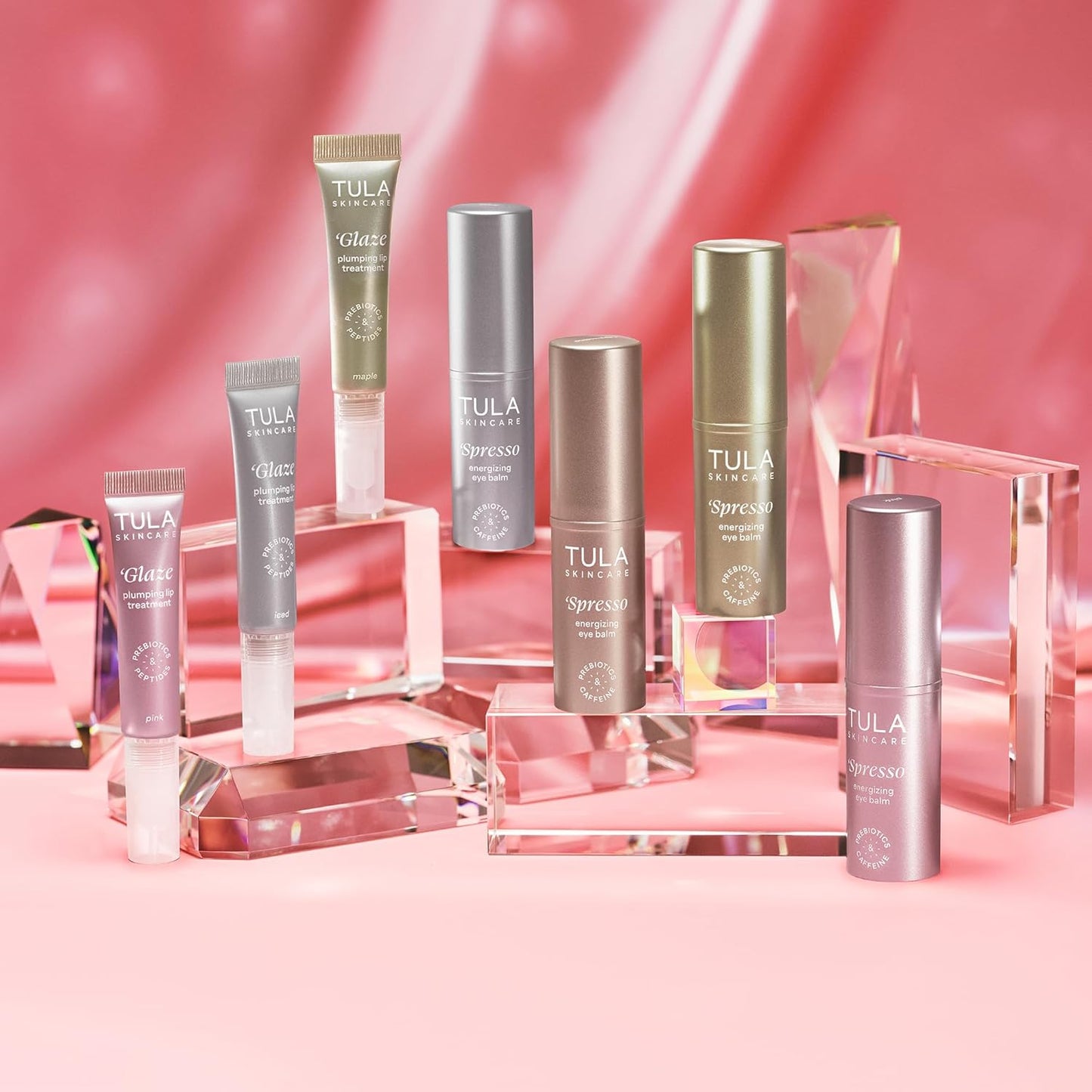 TULA Skin Care Eye + Lip Duo - Energizing Spresso Eye Balm & Plumping Glaze Lip Treatment Set