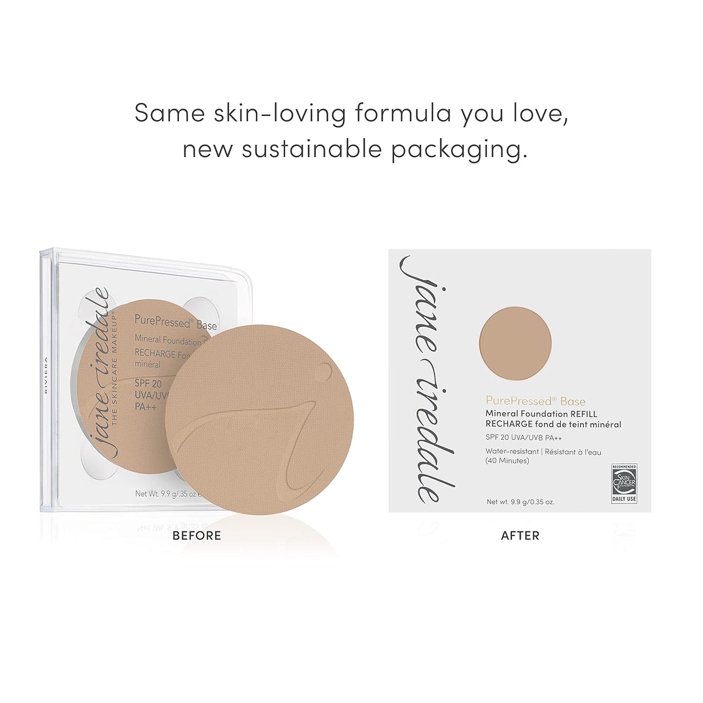 Jane Iredale PurePressed Base Mineral Foundation Refill - Semi-Matte Pressed Powder with SPF | Talc-Free & Vegan