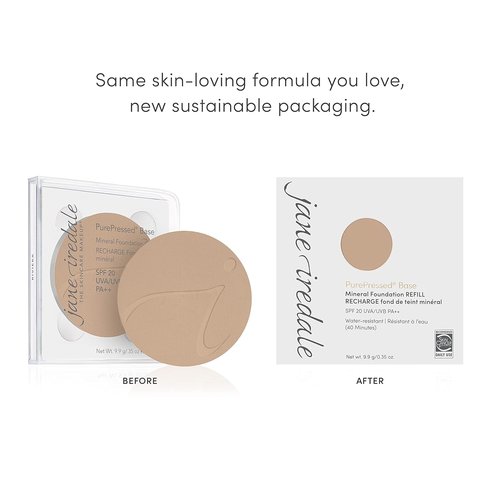 Jane Iredale PurePressed Base Mineral Foundation Refill - Semi-Matte Pressed Powder with SPF | Talc-Free, Vegan, Cruelty-Free