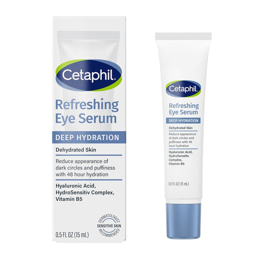 CETAPHIL Deep Hydration Eye Serum - 48Hr Hydrating Under Eye Cream with Hyaluronic Acid & Vitamin E, 0.5 fl oz