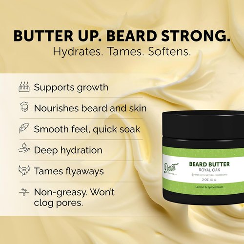 Detroit Grooming Co. Beard Butter - Softens, Thickens & Hydrates with Safflower Oil | Royal Oak Scent, 2oz