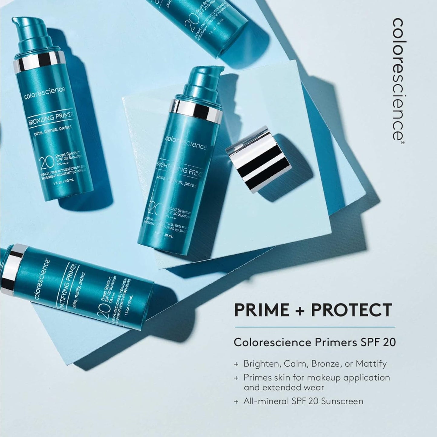Colorescience Calming Perfector Face Primer - Water Resistant Mineral Sunscreen | Broad Spectrum SPF 20, 1 Fl Oz