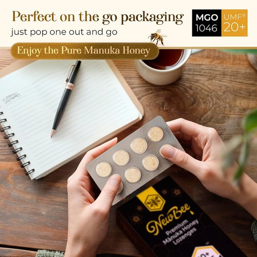 Manuka Health Manuka Honey Lozenges - UMF 20+ & MGO 1046 | 16 Count, Monofloral, Traceable Quality
