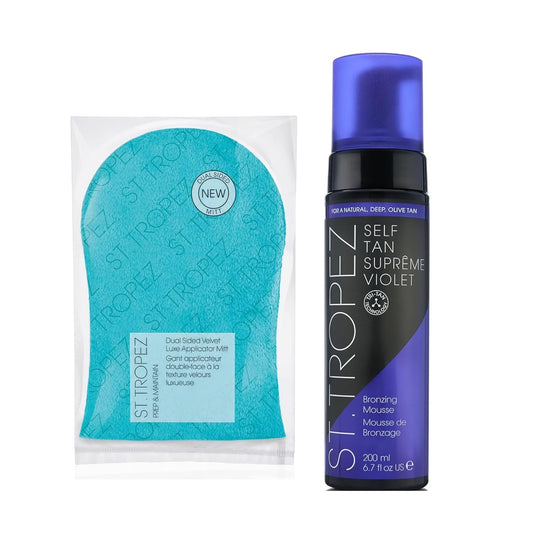 St. Tropez Supreme Mousse - Hydrating Olive Tan Formula with Applicator Mitt | 6.7 Fl Oz | Vegan & Cruelty-Free