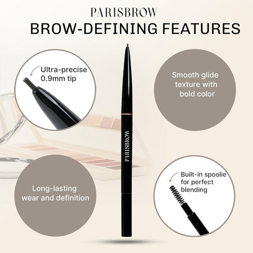 PARISBROW Slim Brow Pencil - Ultra-Fine 0.9mm Tip in Terracotta Brown for Precise Eyebrow Definition
