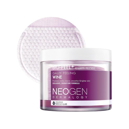 DERMALOGY by NEOGENLAB Bio-Peel Gauze Peeling Pads - Exfoliating & Firming with PHA, Red Wine & Hyaluronic Acid | 30 Pads