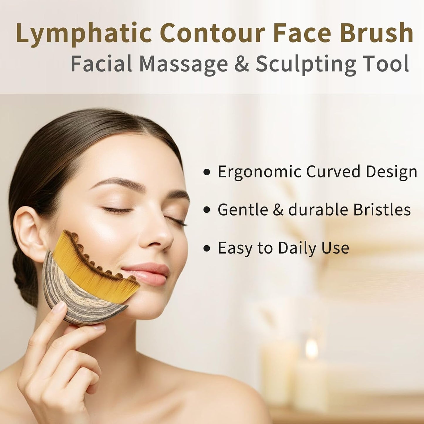 Skiennix Lymphatic Drainage Face Brush Set - Gentle Sculpting for Jawline & Cheeks | Ergonomic Design