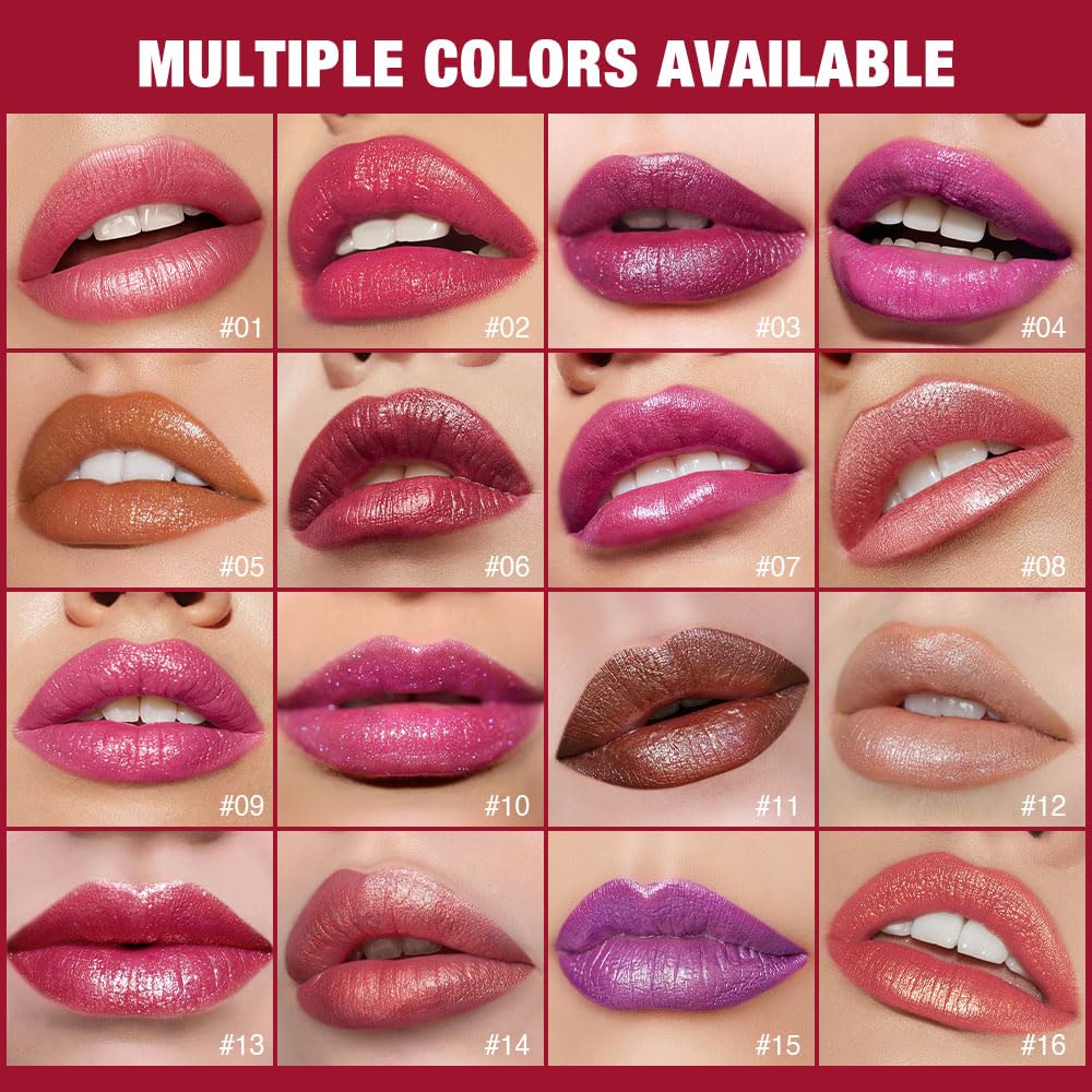 Skiennix Mauve Pink Shimmer Lipstick - Metallic 3D Shine, Lightweight Hydrating Formula, Long-Lasting Waterproof
