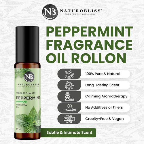 NaturoBliss Peppermint Essential Oil Roll-On - Refreshing Aromatherapy | 10 ml
