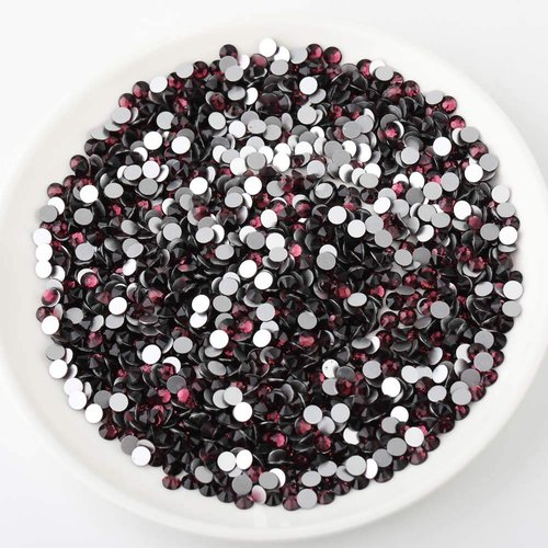 Beadsland 2880pcs Flat Back Crystal Rhinestones Round Gems for Nail Art and Craft Glue Fix, Amethyst, SS16,3.8-4.0mm