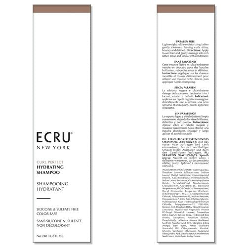 ECRU New York Curl Perfect Hydrating Shampoo - Nourishing Formula for Curly Hair, 8.5 Fl Oz