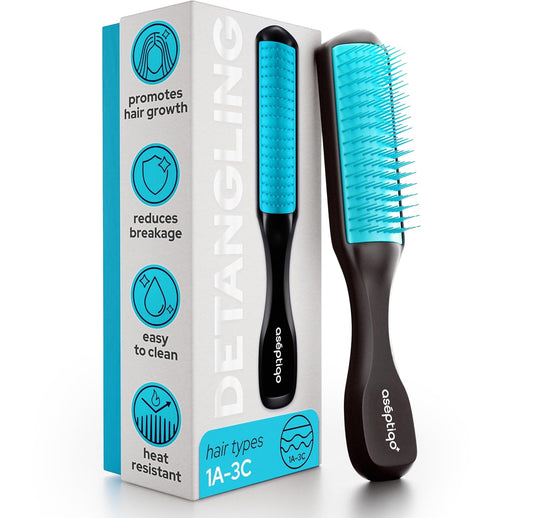 Skiennix Premium Detangling Hair Brush - Compact & Easy to Clean for All Hair Types | Ideal for Wet or Dry Use